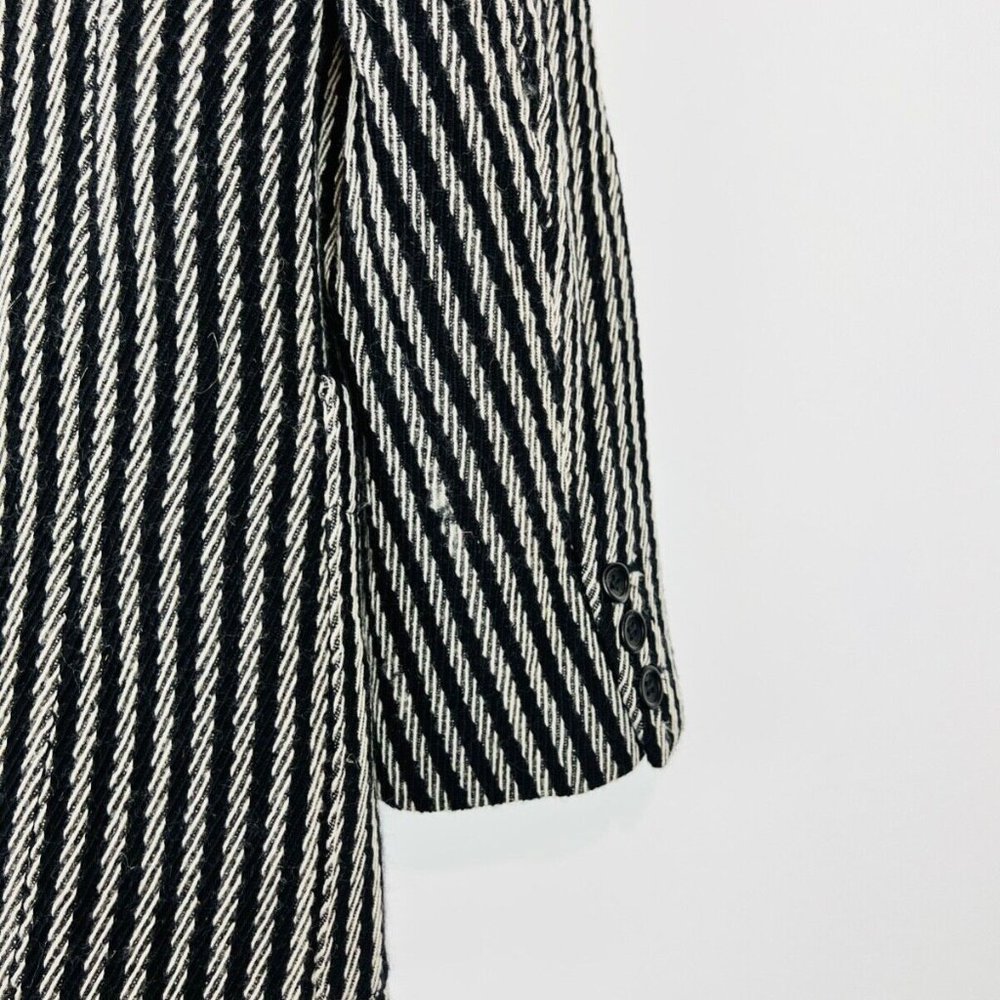 Christian Dior Vintage Black and Cream Striped Wool Tailored Blazer Jacket UK 14 - Picture 12 of 12